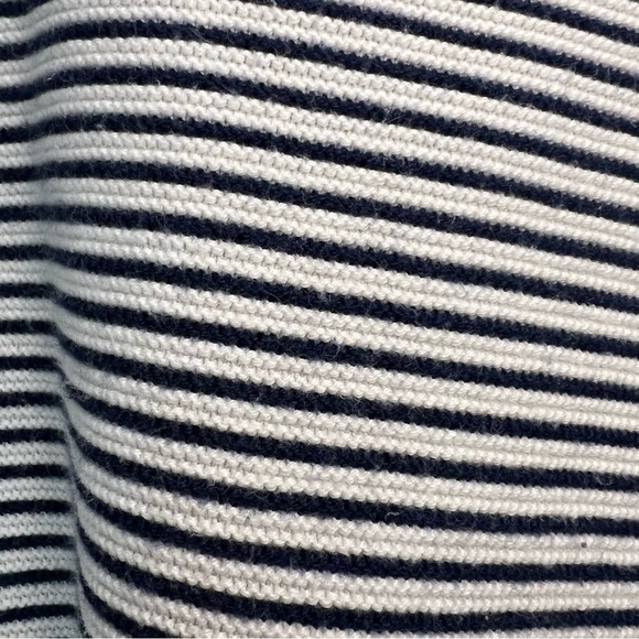 Talbots Color Block Navy Blue White Striped Knit Sweater Size M - Picture 3 of 8